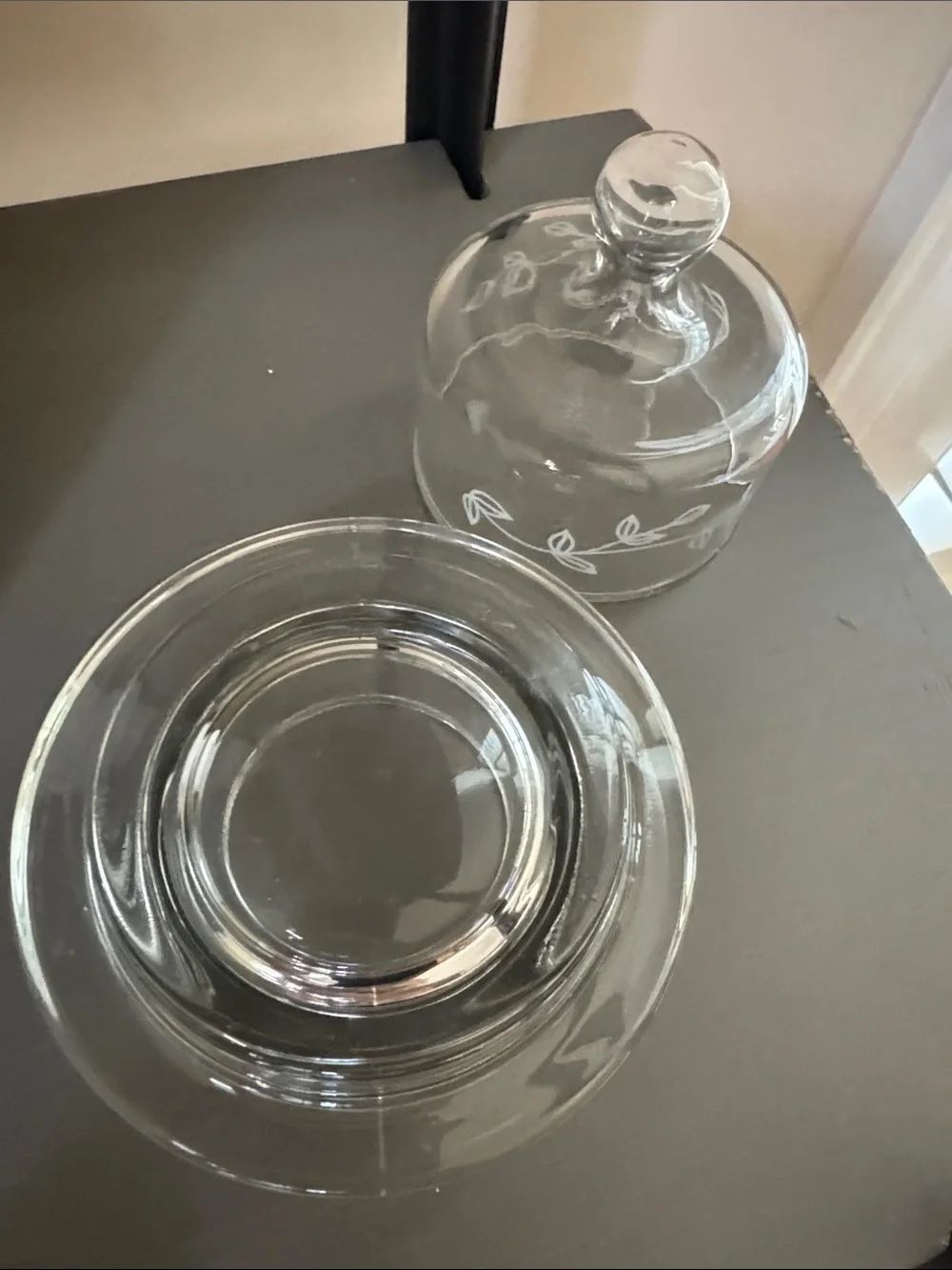 Vintage Clear Glass Butter Dish